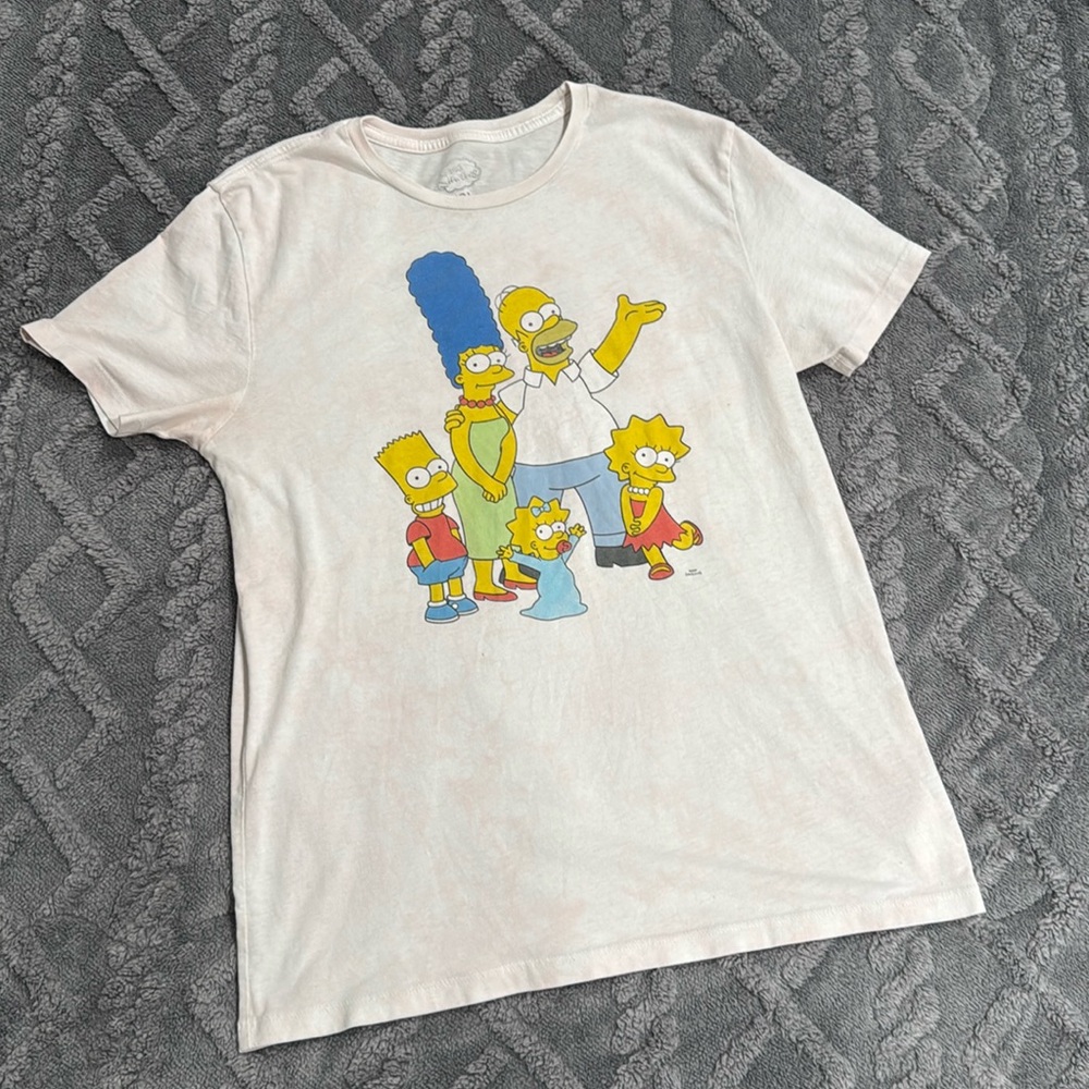 THE SIMPSONS 20th Century T Shirt Mens‎ Extra Large Pink Tie Dye Size M Unisex